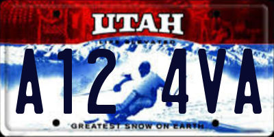 UT license plate A124VA