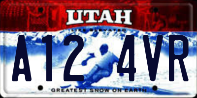 UT license plate A124VR