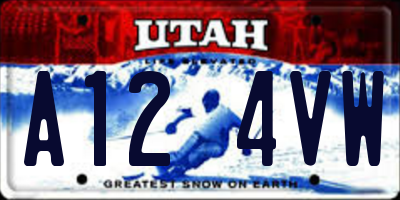 UT license plate A124VW