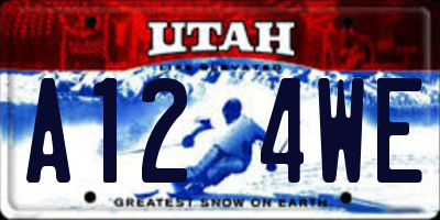 UT license plate A124WE