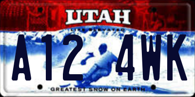 UT license plate A124WK