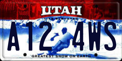 UT license plate A124WS