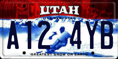 UT license plate A124YB