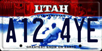 UT license plate A124YE