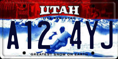 UT license plate A124YJ