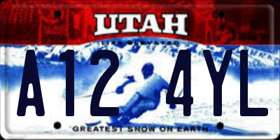 UT license plate A124YL
