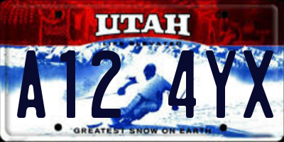 UT license plate A124YX