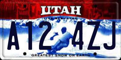 UT license plate A124ZJ