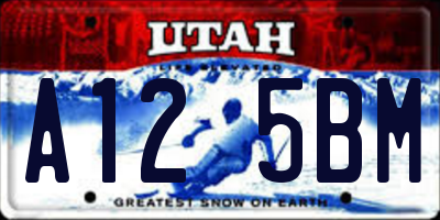 UT license plate A125BM