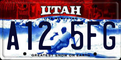 UT license plate A125FG