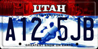UT license plate A125JB