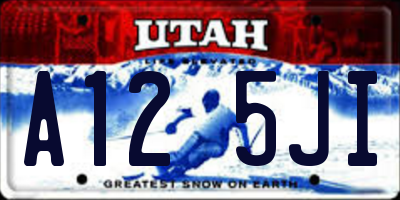 UT license plate A125JI