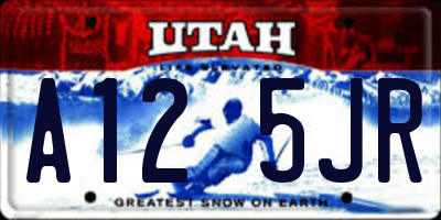 UT license plate A125JR
