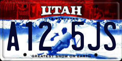 UT license plate A125JS