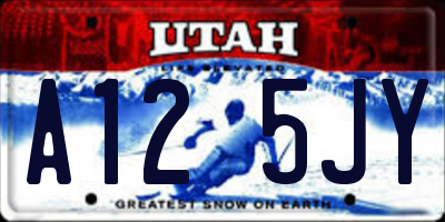 UT license plate A125JY