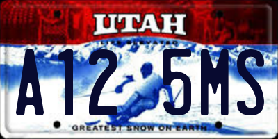 UT license plate A125MS