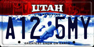 UT license plate A125MY