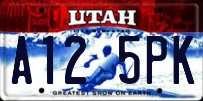 UT license plate A125PK