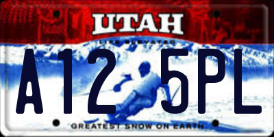 UT license plate A125PL