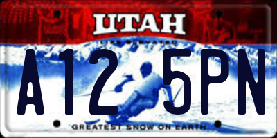 UT license plate A125PN