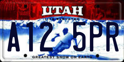 UT license plate A125PR