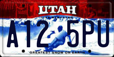 UT license plate A125PU