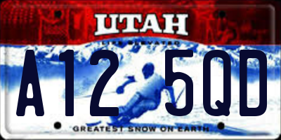 UT license plate A125QD