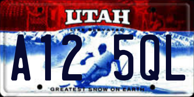 UT license plate A125QL