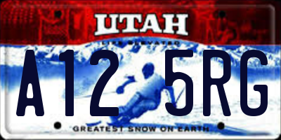 UT license plate A125RG