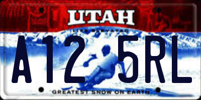 UT license plate A125RL