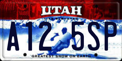 UT license plate A125SP