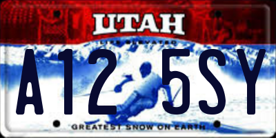 UT license plate A125SY