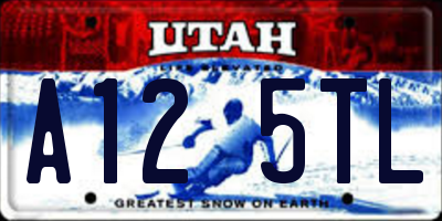 UT license plate A125TL