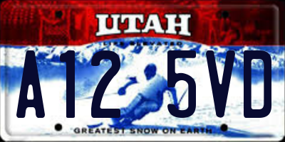 UT license plate A125VD