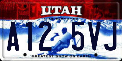 UT license plate A125VJ