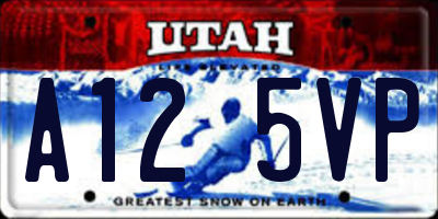 UT license plate A125VP