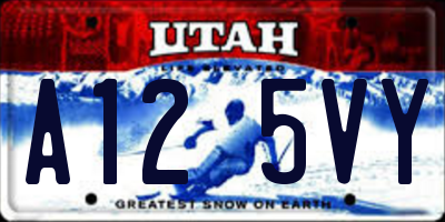 UT license plate A125VY