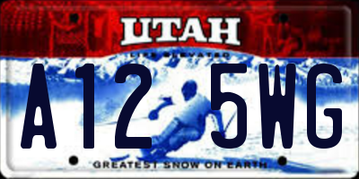 UT license plate A125WG