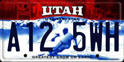 UT license plate A125WH