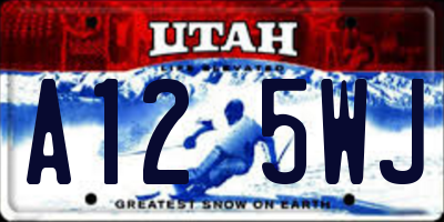 UT license plate A125WJ