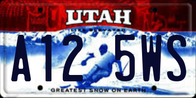 UT license plate A125WS