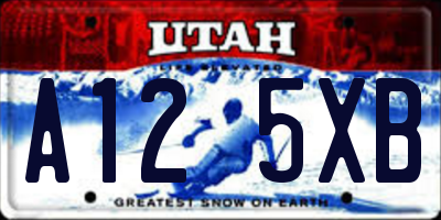 UT license plate A125XB