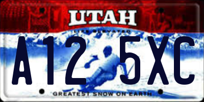 UT license plate A125XC