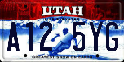 UT license plate A125YG