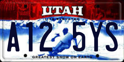 UT license plate A125YS