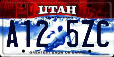 UT license plate A125ZC