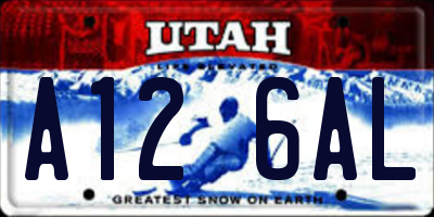 UT license plate A126AL