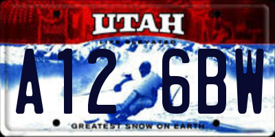 UT license plate A126BW