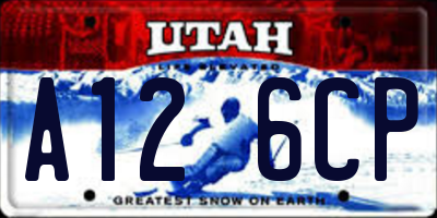UT license plate A126CP