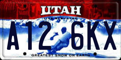 UT license plate A126KX